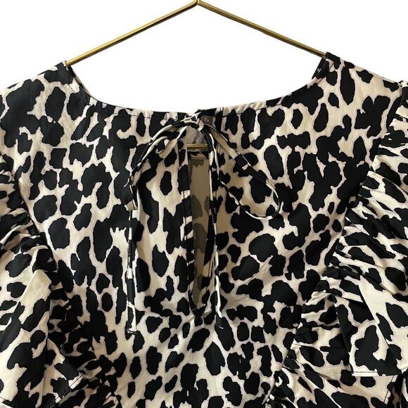 Sandy Liang Target Leopard Print Long Sleeve Midi Dress Ruffle Size Small NWT - Picture 13 of 14